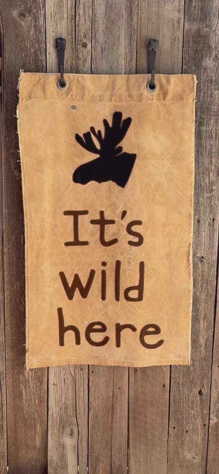 One of a kind Banner made from heavy vintage canvas